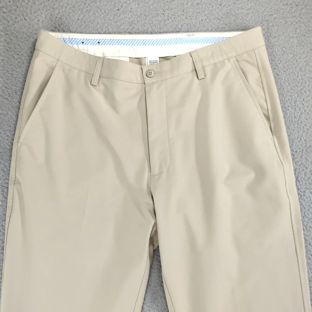 Footjoy Golf Pants Men 36x32 Beige Outdoor Stretch Performance Flat Front Preppy